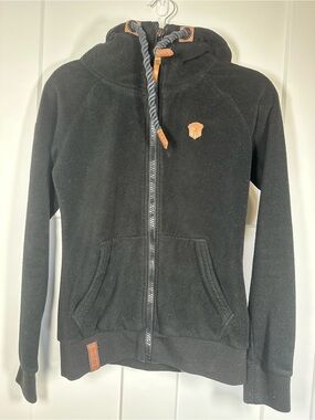 Naketano Black Jacket with Brown Corduroy Label Accents 050